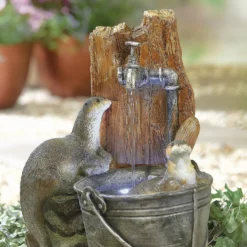 Stylish Fountain Playful Otters Water Feature With LEDs -Garantia Sales Store 13846072 1884962027752889