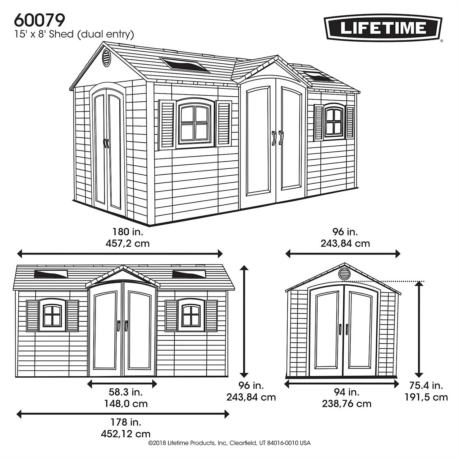 Lifetime 15 X 8ft Outdoor Storage Shed - Installation Included 6 Lifetime 15 X 8ft Outdoor Storage Shed - Installation Included - Image 6