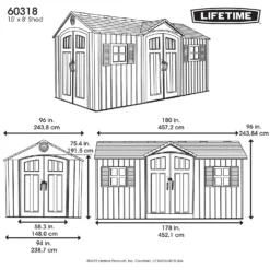 Lifetime 15 X 8ft Rough Cut Dual Entry Outdoor Storage Shed - Installation Included -Garantia Sales Store 13911316 5044978028394780