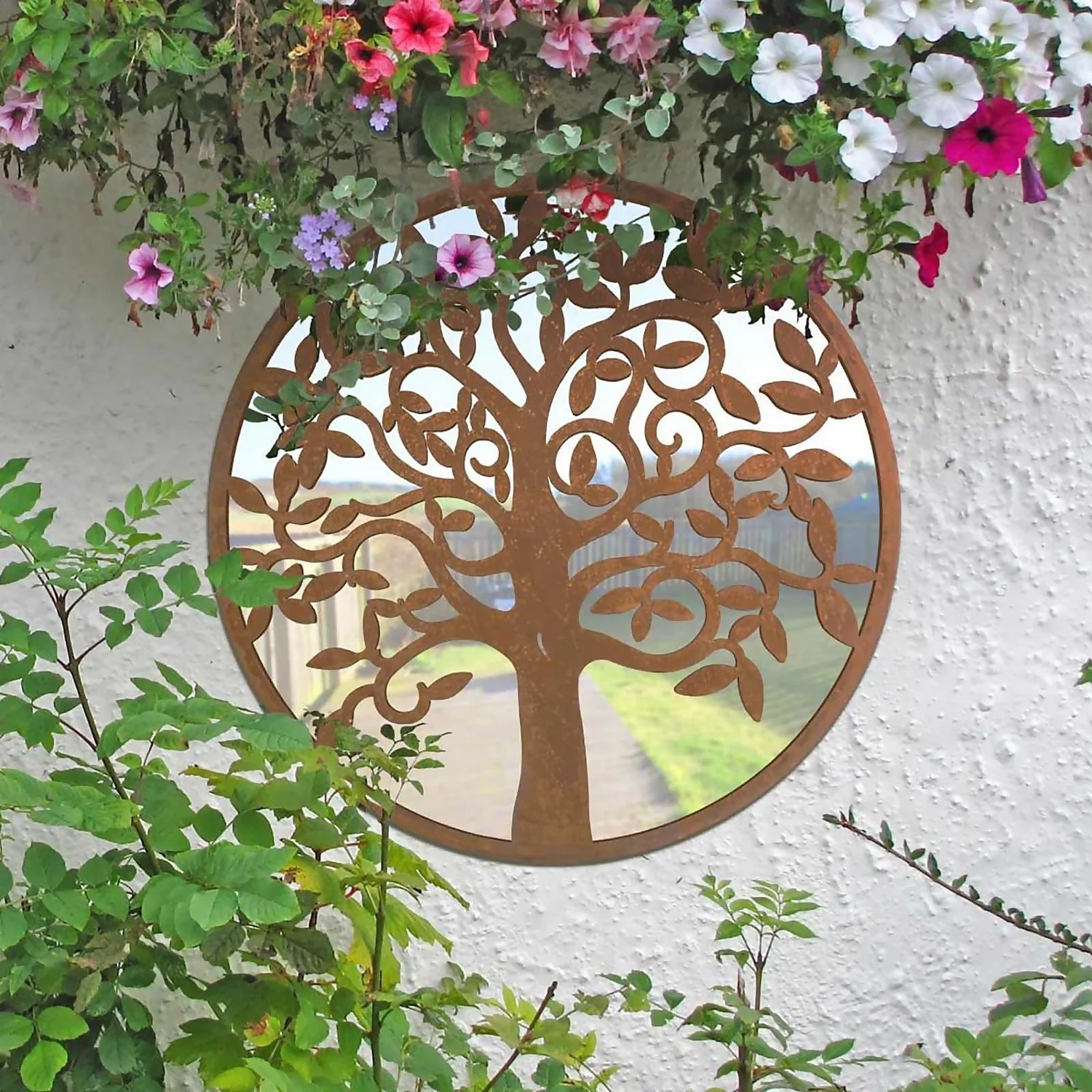 MirrorOutlet Round Garden Mirror - 60cm 2 MirrorOutlet Round Garden Mirror - 60cm - Image 2