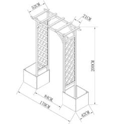 Homebase Wooden Garden Arched Trellis With Planters -Garantia Sales Store 13967032 2065060441143863