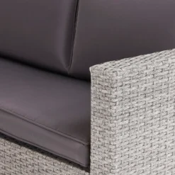 Alexandria Rattan Effect Garden Corner Sofa Set - Ash Grey -Garantia Sales Store 13971225 1225022704599182