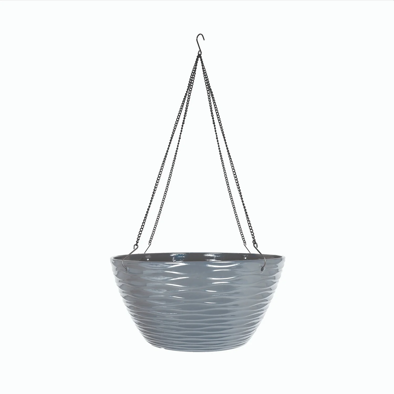Wave Hanging Basket Charcoal - 35cm 1 Wave Hanging Basket Charcoal - 35cm