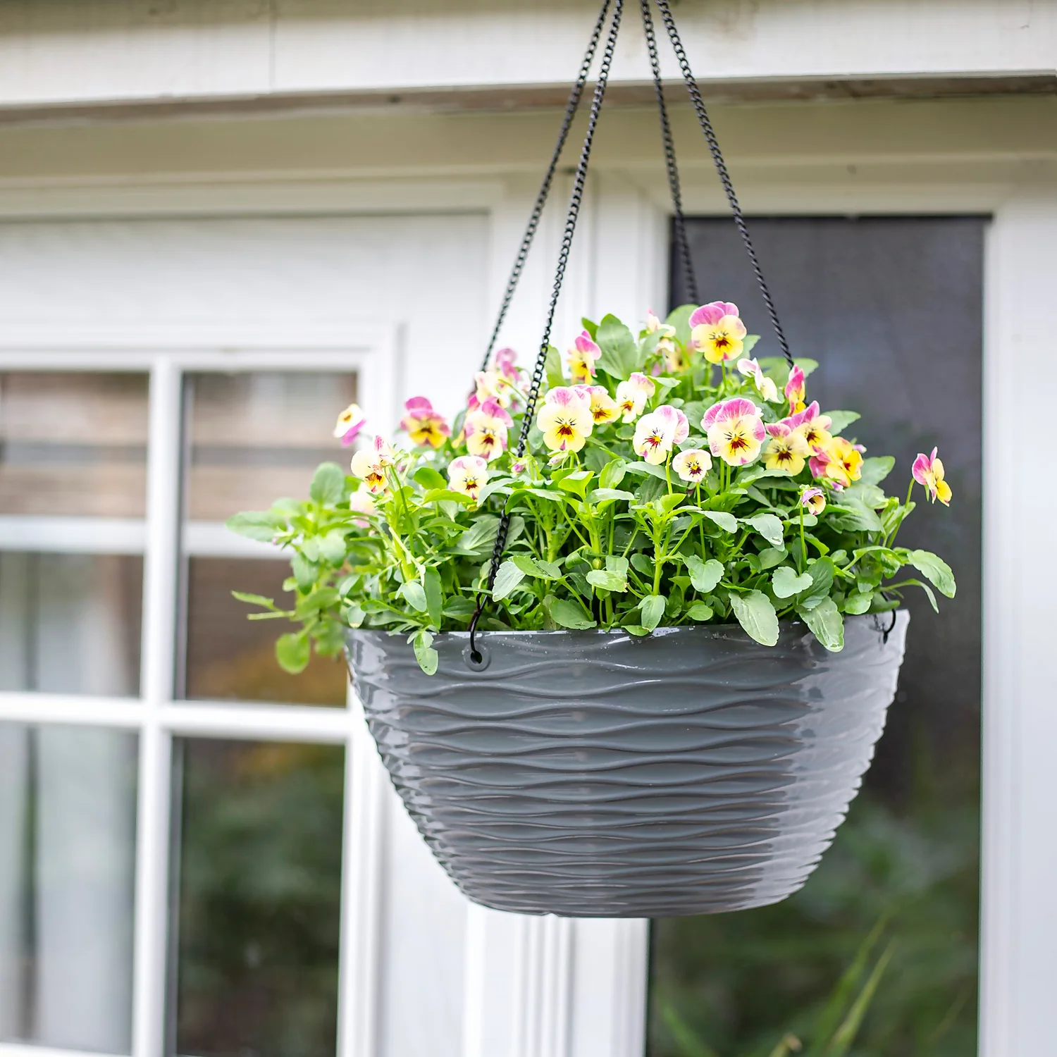 Wave Hanging Basket Charcoal - 35cm 3 Wave Hanging Basket Charcoal - 35cm - Image 3