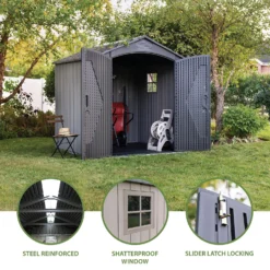 Lifetime 7x7ft Outdoor Storage Shed - Rough-Cut Grey 13 Lifetime 7x7ft Outdoor Storage Shed - Rough-Cut Grey -Garantia Sales Store 13997403 2055000054879100