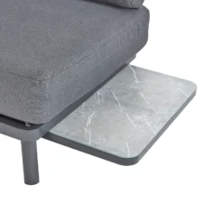 Heba Grey Metal Garden Corner Sofa Set -Garantia Sales Store 14005702 2075022704696343