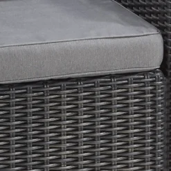 Keter California 2 Seater Outdoor Balcony Garden Furniture Set - Graphite With Grey Cushions -Garantia Sales Store 14539588 1075041802364003