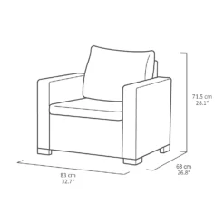Keter California 4 Seater Outdoor Garden Furniture Lounge Set - Graphite With Grey Cushions -Garantia Sales Store 14539591 1655041801898952
