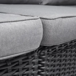 Keter California 3 Seater Outdoor Garden Furniture Chaise Longue - Graphite With Grey Cushions -Garantia Sales Store 14539593 1145041802259396